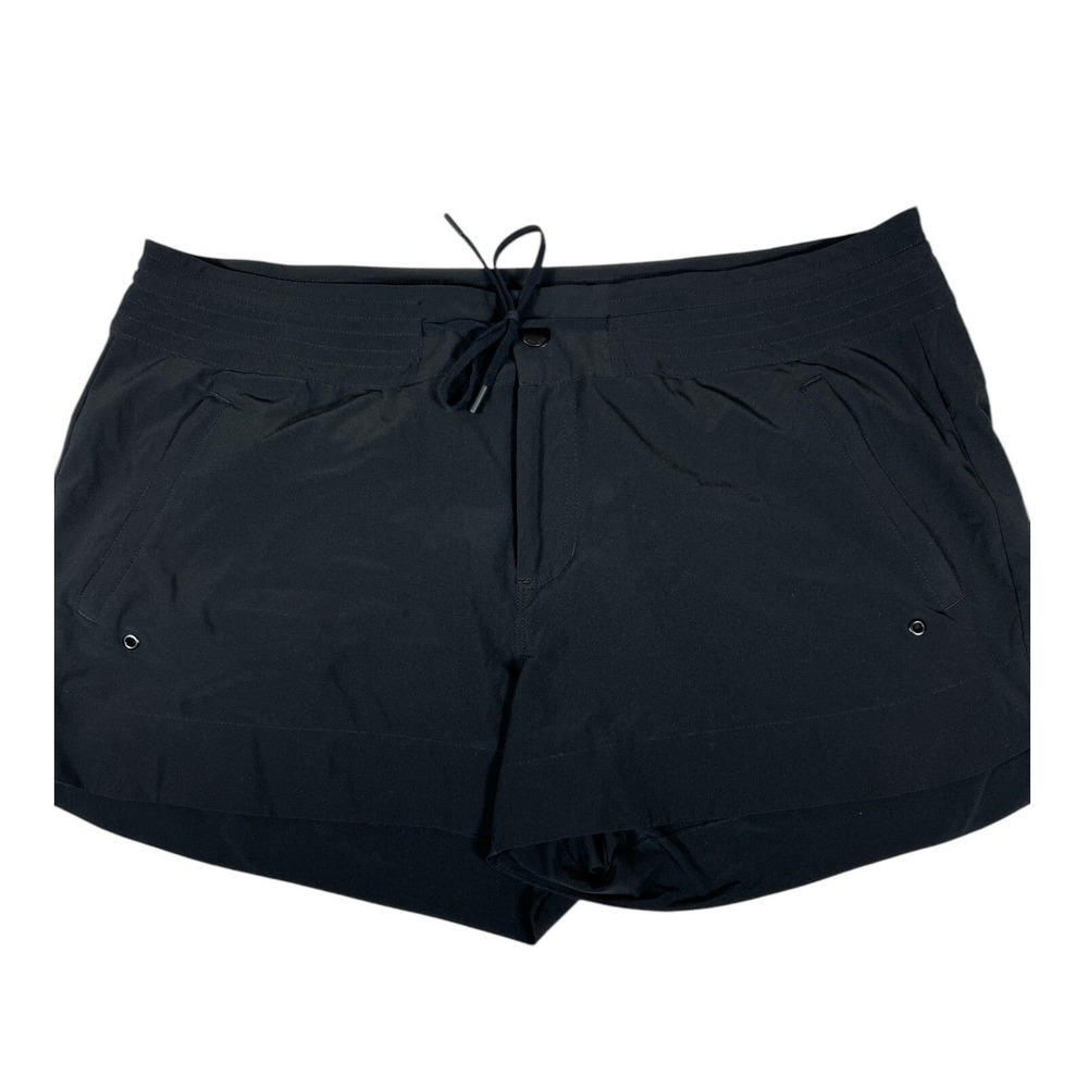 Athleta Hudson Boardshort Women 16 Black Excellent Drawstring Pockets Swim Short